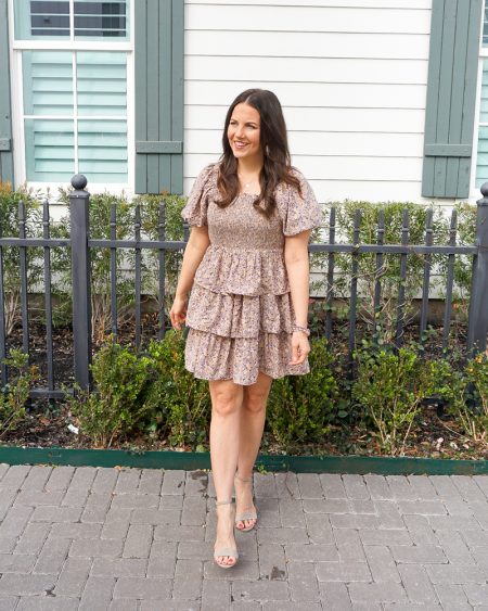spring-outfit-smocked-bodice-mini-dress-bridal-shower-outfit.