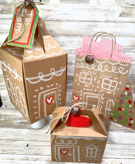 Best-Cardboard-Gingerbread-House-Gift-Wrapping-Idea